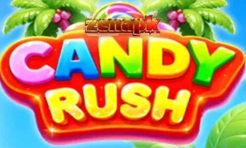 Tampilan visual slot Candy Rush dengan elemen permen tropis yang cerah